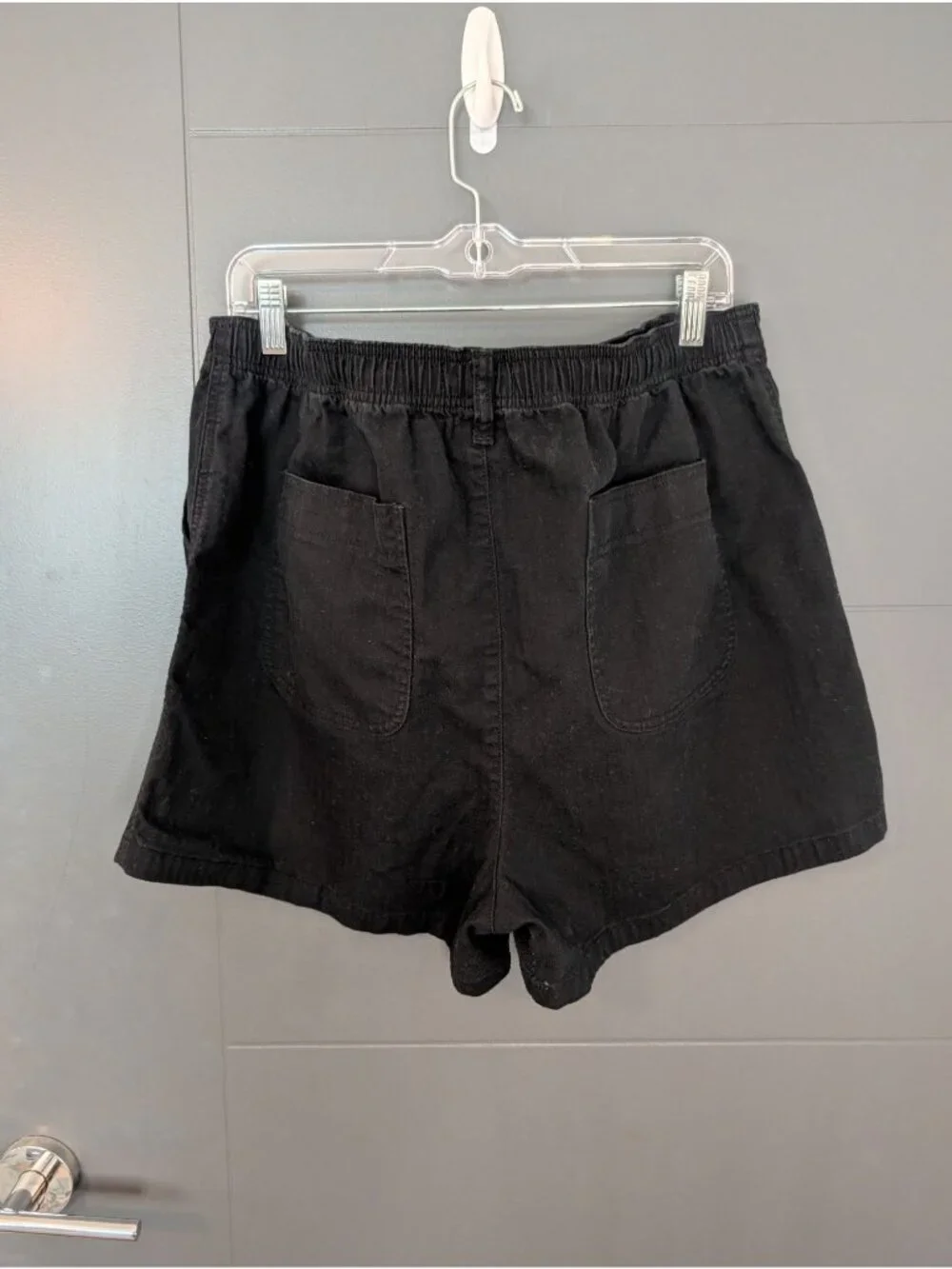 Madewell Utility Shorts Womens Medium Black Twill Pull On Pockets Casual - XL